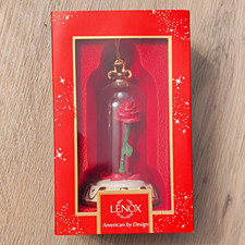 Lenox Disney Beauty and the Beast Rose Ornament, Showcase Collection picture