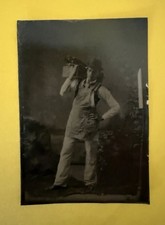 Tintype of a Jaunty Carpenter with Tool Box 3 1/2” by 2 1/2” picture