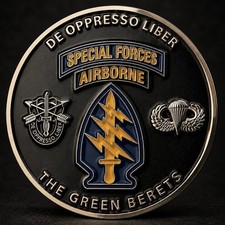 1st Special Forces Regiment Green Berets Airborne Challenge Coin 2.01 Inch picture