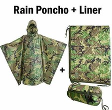 USGI Industries - Rip-Stop Liner & Rain Poncho Bundle (Woodland) picture