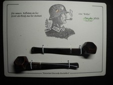 WW2 German Wehrmacht Heer smoking pipes X2 & card - VERY RARE picture