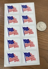 Sheet of 10 ea. American Flag Stickers - Patriotic USA Old Glory American Pride picture