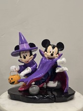 Disney Mickey & Minnie Mouse Halloween Witch Figurine Purple Cape Hat Pumpkin picture