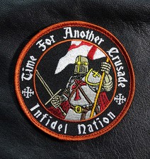 TIME FOR ANOTHER CRUSADE CHRISTIAN INFIDEL TACTICAL MORALE HOOK PATCH  picture