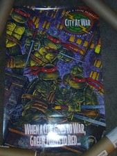 PETER LAIRD Signed Sketch 1992 Mirage TMNT City At War Full Color Poster Rare picture