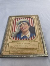 Vintage 1940s WWII Pledge of Allegiance Framed Print Miss Liberty Ackerman picture