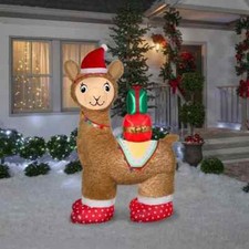 Gemmy 7 FT Light Up Pre-Lit LED Airblown Luxe Alpaca Christmas Inflatable FS NEW picture