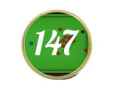 Snooker 147 Maximum Break 27mm Metal Lapel Pin Badge Domed Insert picture
