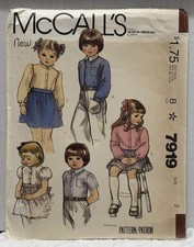 McCall’s 7919 Size 3 Shirt VINTAGE PREOWNED NEW UNUSED  picture