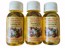 3 x 60ml Anointing Oil Frankincense, Myrrh & Spikenard from Jerusalem Holy Land picture