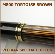 2013 PELIKAN M800 TORTOISE BROWN 18C 750 GOLD NIB MEDIUM RARE FOUNTAIN PEN NOS picture