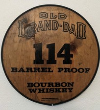 Old Grand-dad Whiskey Barrel Lid Bar Art Rustic Decor Whiskey Distillery Jim  picture