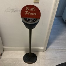 Antique 1950’s Service Station Gas Station Sidewalk Cigarette Disposal Stand picture