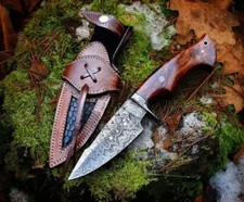 10” Damascus Steel Hunting Skinner Knife – Custom Fixed Blade – Gift for Men picture