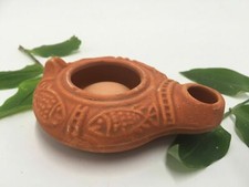 HERODIAN Hanukkah Holy Land OIL LAMP Biblical Antique Replica Clay gift Judaica picture