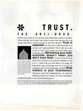 1999 PRINT AD, Trust The Anti-Drug Monitor Your Kids 90's Public Notice Ad picture