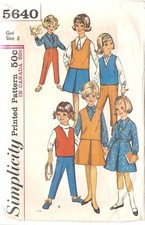 5640 Vintage Simplicity Sewing Pattern Skirt Top Pants Blouse picture