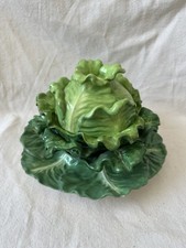Antique 19th-Century English Cabbage/Lettuce Tureen with Lid & Underplate picture