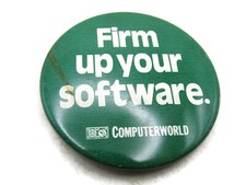 Vintage Computerworld Pinback Button 