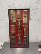Lot of 10 Vintage Oddfellow Ribbons and Other Ribbons Framed Celluloid 1892 picture