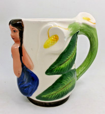 'Ceramica' Figural Woman with Calla Lily Mug Coffee Tea Mug Collectible Vintage picture