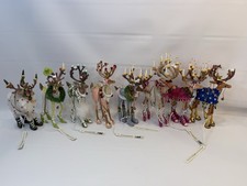 Set Of 8 Patience Brewster Dash Away Reindeer 7” Ornament Figurines W/ Tags picture