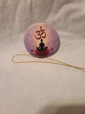 (G) Vintage Om Yoga Meditation Silhouette Ceramic Ornament picture