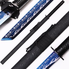 Blue Flame Etched Relief Dragon Patterned Samurai Sword, Handmade Katana picture