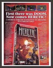 Heretic PC 1994 Raven & ID Game Big Box Promo Ad Art Print Wall Poster - Glossy picture