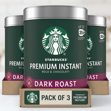 Starbucks Premium Instant Coffee Dark Roast, 3 Tins 3.17 Oz picture