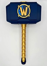 World of Warcraft Blue Gold Black Decorative Hammer Prop Thor Hammer Desk Decor picture