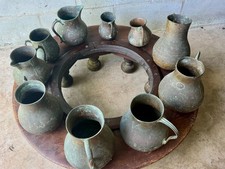 Antique Spanish Colonial set of ten brass/bronze Olletas  (excluding base) picture