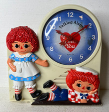 Vintage JANEX Corp 1974 Raggedy Ann & Andy Talking Alarm Clock 
