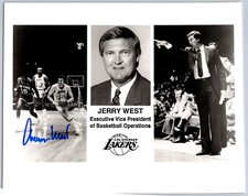 Jerry West Signed 8 x 10 B & W Photo - Basketball - Los Angeles Lakers picture