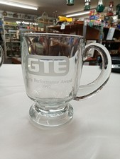 Vintage 1992 GTE Clear Glass Footed Mug picture