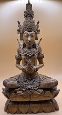 Vintage Mt. Pola Signed Batara Indra Wood Carving picture