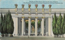 Postcard CA: West Court, Four Seasons, Panama-Pacific Expo 1915, San Francisco picture