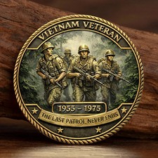 Vietnam Veteran 1955-1975 Memorial Challenge Coin Duty Sacrifice Brotherhood picture