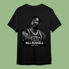 Rare Bill Russell 1934- 2022 T-Shirt Black unisex Shirt A355 picture