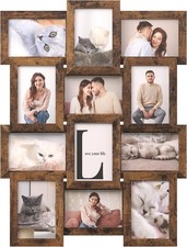 SONGMICS 12-Pack 4x6 Collage Picture Frames for Wall Decor, Rustic Brown picture