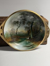 Vintage Noritake Nippon Hand Painted bowl with swan taking flight  picture