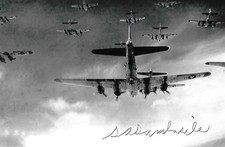 Sam Sambasile signed 4x6 photo B-17 Waist Gunner WW II RARE COA LOOK picture