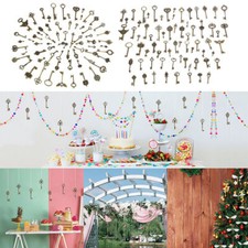 69 Pcs Set Antique Vintage Old Look Ornate Skeleton Keys Fancy Heart Bow Pendant picture