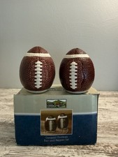 Cobble Creek Football Salt and Pepper Shaker Set Ceramic picture