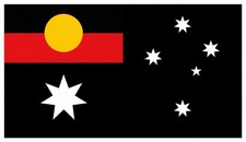 Australian and Aboriginal flag combined Black Background 150x90cm picture