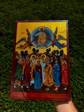 Ascension Orthodox Icon Flat Wood 18kt Gold Leaf picture