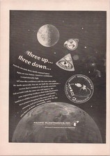 Plantronics Apollo Mission Vintage Magazine Ad Space NASA 1969 Black White picture