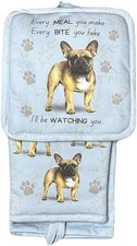 E&S Pets French Bulldog 3 Piece Kitchen Set -  Oven Mitt, Towel, Pot Holder picture