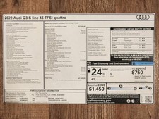 2022 Audi Q3 S line 45 TFSI quattro Window Sticker Monroney Label Original picture