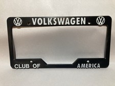 Volkswagen Club Of America Black Plastic License Plate Frame- Rare picture
